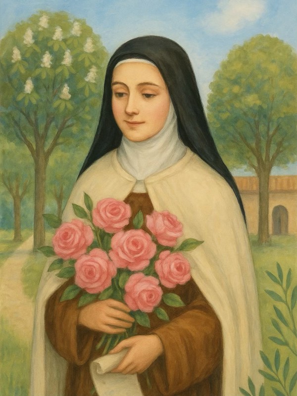 Pintura de santa Teresa del Niño Jesús